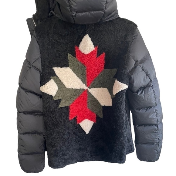 Bogner Chaqueta Tizia-dl 10 Black Shearling and Leather Hooded Jacket Ski - Picture 5 of 11